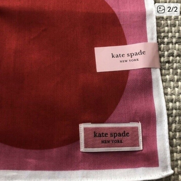 Kate Spade Red and Pink Geometric Scarf​ - Picture 2 of 3